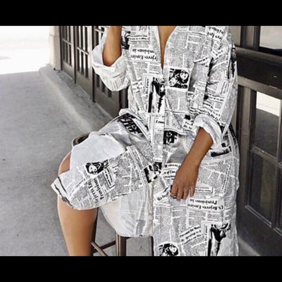 New York & Company Dresses & Skirts - Newspaper print 3/4 sleeve dress New York & Company Dresses & Skirts - Newspaper print 3/4 sleeve dress